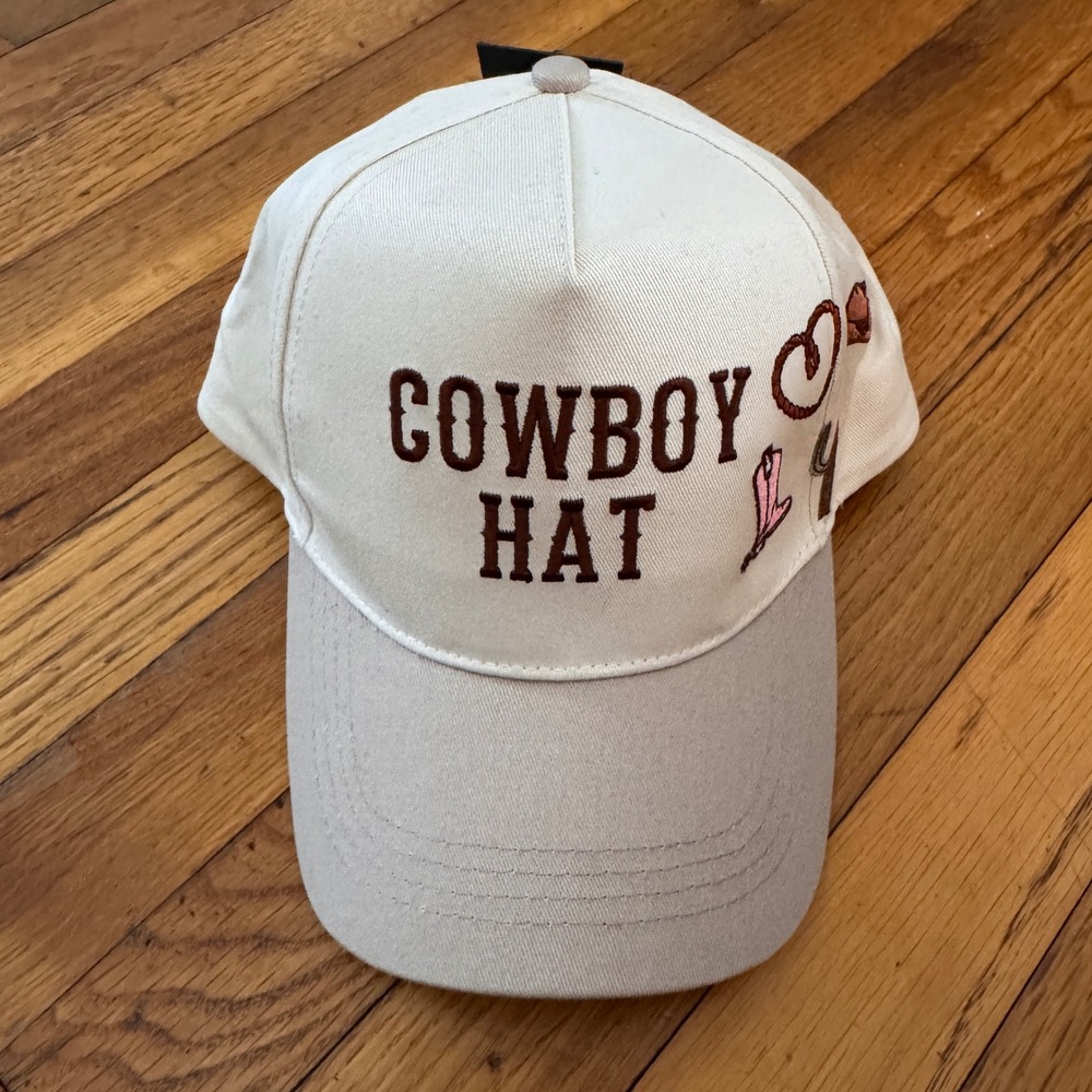 David‎ and Young Cowboy Hat Baseball Cap Cream Tan Western Embroidered Rodeo